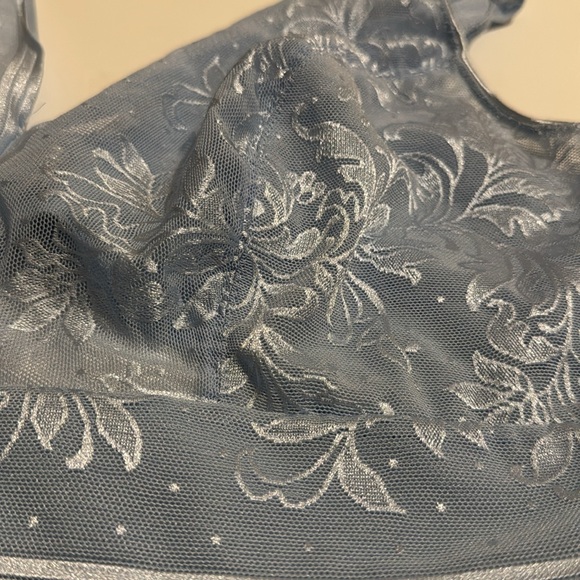 Wacoal Net Effect Sheer Embroidered Bralette US 40 Light Blue- Like New - Picture 5 of 6